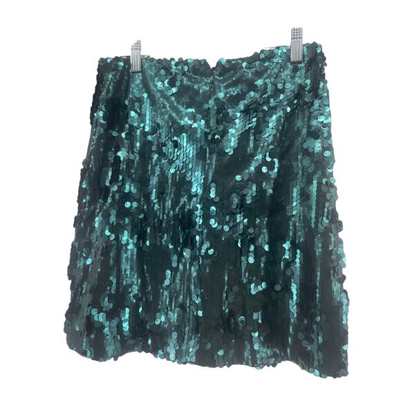 Blue Rain Green Sequined Embellished Mini Flapper Skirt Women's Size Small - Picture 3 of 4